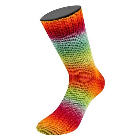 Meilenweit 100 Color Mix Multi - Col. 8004 - 100g Skein Non-Plied  Sock Yarn by Lana Grossa