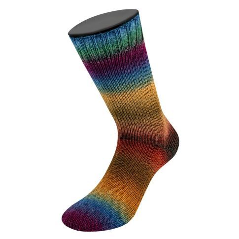 Meilenweit 100 Color Mix Multi - Col. 8007 - 100g Skein Non-Plied Sock Yarn by Lana Grossa
