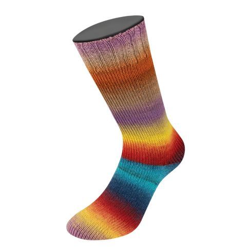 Meilenweit 100 Color Mix Multi - Col. 8010 - 100g Skein Non-Plied  Sock Yarn by Lana Grossa