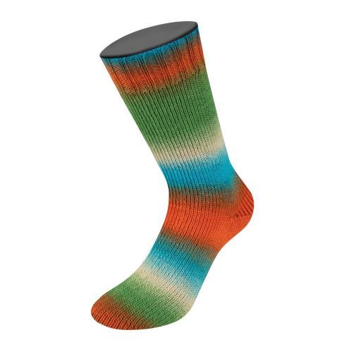 Meilenweit 100 Color Mix Multi - Col. 8012 - 100g Skein Non-Plied  Sock Yarn by Lana Grossa