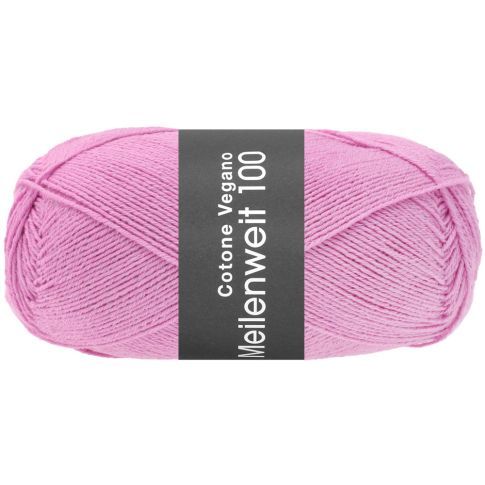 MEILENWEIT COTONE VEGANO - Cotton Blend Sock Yarn - Fuchsia Col.007 - 100g Skein  by Lana Grossa