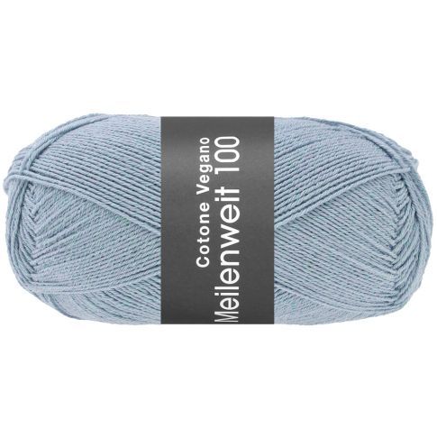 MEILENWEIT COTONE VEGANO - Cotton Blend Sock Yarn - Light Blue Col.024 - 100g Skein  by Lana Grossa