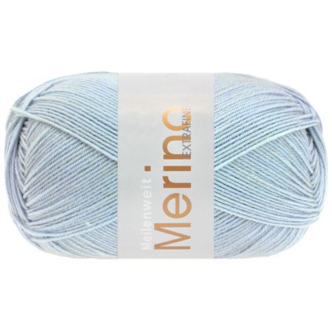 MEILENWEIT 100 MERINO EXTRAFINE Solid Light Blue Col. 2419 - 100g Sock Yarn by Lana Grossa 