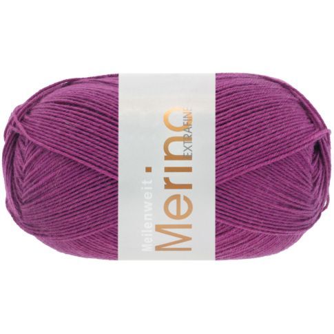 MEILENWEIT 100 MERINO EXTRAFINE Solid Red Purple  Col. 2432 - 100g Sock Yarn by Lana Grossa 