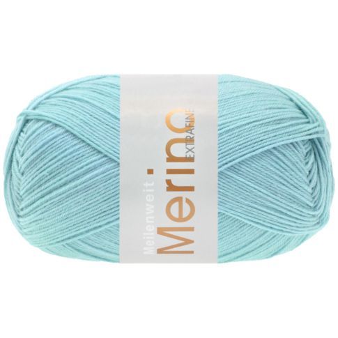 MEILENWEIT 100 MERINO EXTRAFINE Solid Light Aqua Blue Col. 2441 - 100g Sock Yarn by Lana Grossa 