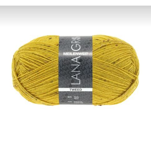 Meilenweit 4-ply Tweed - Virgin Wool/Polyamide -  Mustard Yellow col.157 -100g Skein by Lana Grossa