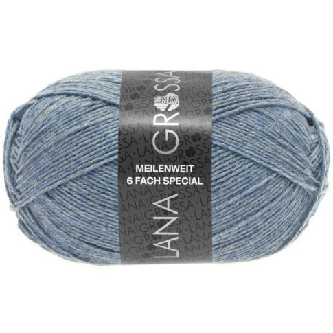 Meilenweit 6-Ply - Solid - Greyblue Melange Col. 9226 - 150g Skein by Lana Grossa