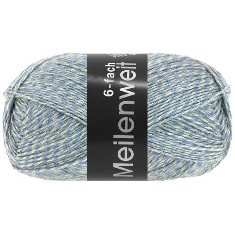 Meilenweit 6-Ply - Mouline - Light Blue/Grey Col. 8502 - 150g Skein by Lana Grossa