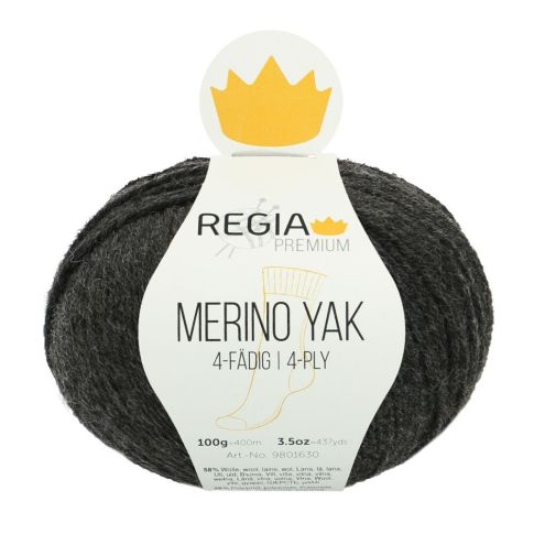 REGIA 4-Ply PREMIUM Merino Yak 100g - Charcoal