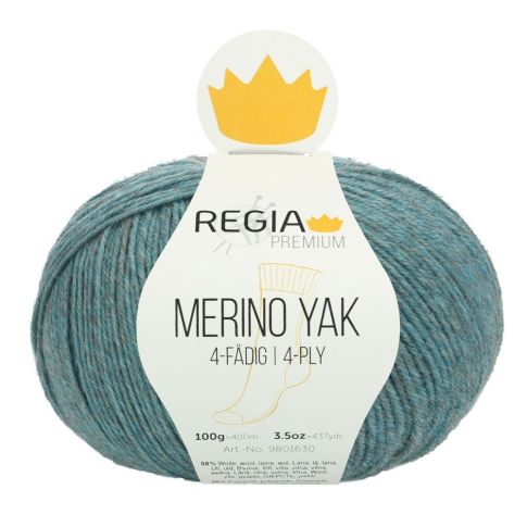 REGIA 4-Ply PREMIUM Merino Yak 100g - Mineral Blue