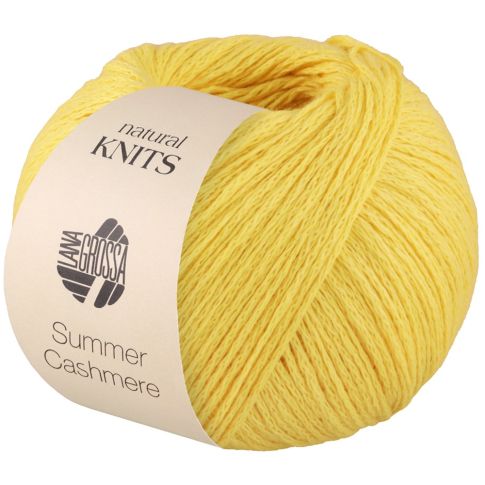 SUMMER CASHMERE chainette yarn - Lemon Yellow Col. 17 -  50g Ball by Lana Grossa