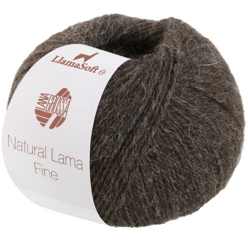 NATURAL LAMA FINE 50g Skein Color. 115 Blackbrown - LANA GROSSA