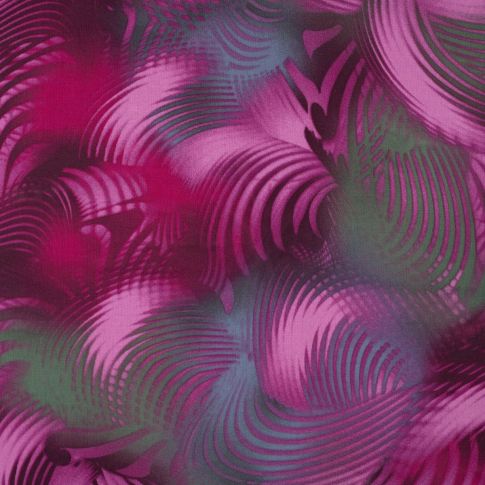 Stretch Mesh - Curled Lines CViolet/Purple/Green