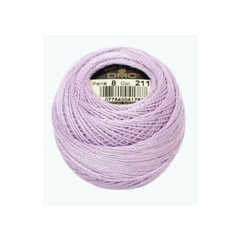 Perle Cotton Ball Size 8 -  Color 211 Pearlescent Light Parma Violet DMC France (approx. 80m)