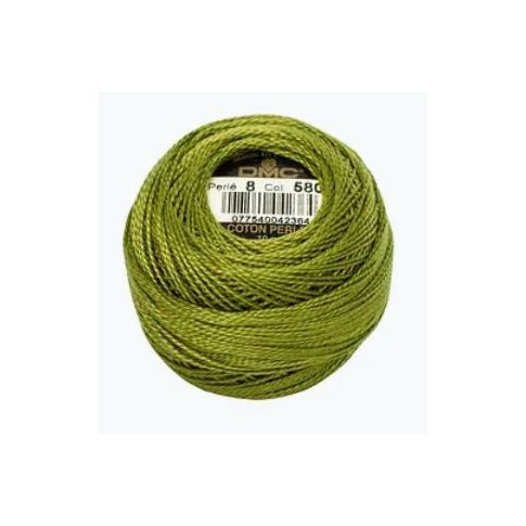 Perle Cotton Ball Size 8 -  Color 580 Cactus DMC France (approx. 80m)