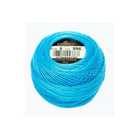 Perle Cotton Ball Size 8 -  Color 996 Electric Blue DMC France (approx. 80m)