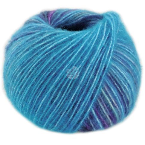 Picasso - Baby Alpaca and Merino Wool Variegated Yarn Turquoise/ Purple col.003- 50g Skein by Lana Grossa