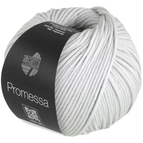 PROMESSA - Cotton Tube yarn - Silver Grey Col. 23 - 50g Skein by Lana Grossa
