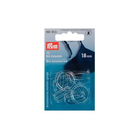 Bra Rings / Sliders - Transparent 18mm - 10 pcs (991913)