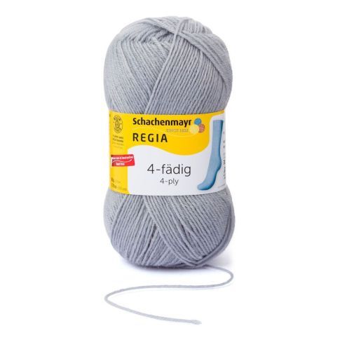 REGIA 4-Ply Solid Yarn 50g - Light Grey