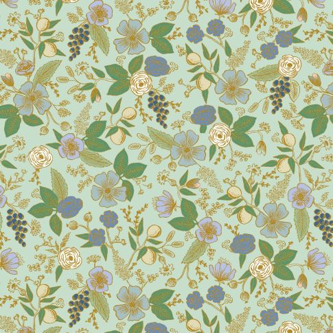 English rose delphine by rifle paper on cotton fabric