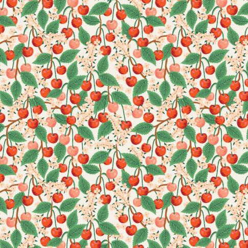English rose delphine by rifle paper on cotton fabric