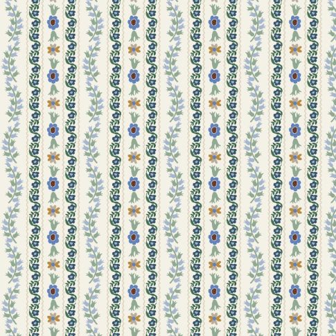 English rose delphine by rifle paper on cotton fabric