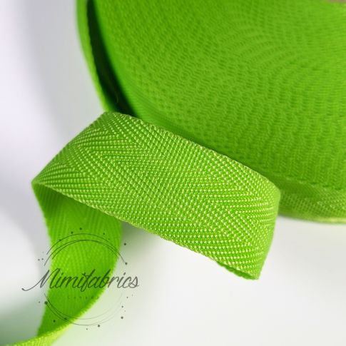 Extra Strong Seatbelt Webbing Herringbone - 25 mm Strapping - Bright Green Col.16