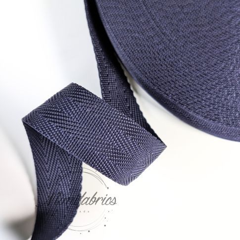 Extra Strong Seatbelt Webbing Herringbone - 25 mm Strapping - Navy Blue Col.23