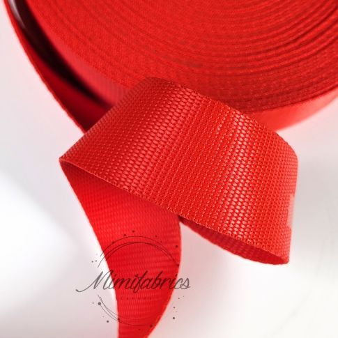 Extra Strong Seatbelt Webbing - 40 mm Strapping - Red Col.08