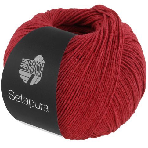 SETAPURA Silk Yarn  - Red Col.09 - 50g Skein by Lana Grossa