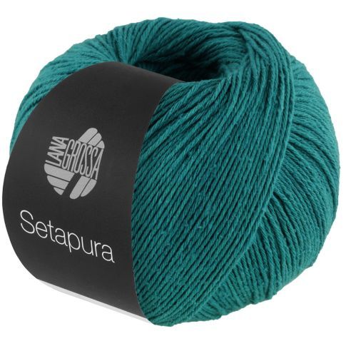 SETAPURA Silk Yarn  - Teal Col.12 - 50g Skein by Lana Grossa