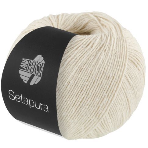 SETAPURA Silk Yarn  - Creme Col.15 - 50g Skein by Lana Grossa
