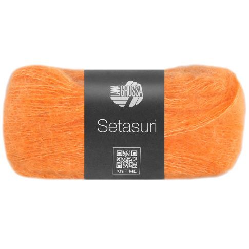 SETASURI - Alpaca, Silk Blend - Orange Col.57 - 25g Skein  by Lana Grossa