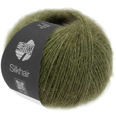 Silkhair - Mohair Silk Blend - Dark Moss Green Col. 178 - 25g Skein by Lana Grossa