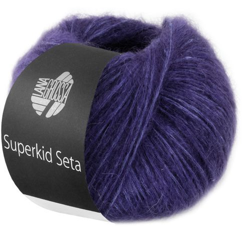 Superkid Seta - Mohair and Silk Tube Yarn Dark Violet col.005 - 25g Skein by Lana Grossa
