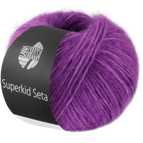 Superkid Seta - Mohair and Silk Tube Yarn Orchid col.007 - 25g Skein by Lana Grossa