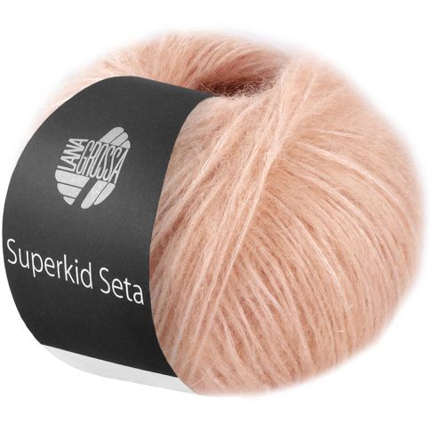 Superkid Seta - Mohair and Silk Tube Yarn Peach col.011 - 25g Skein by Lana Grossa
