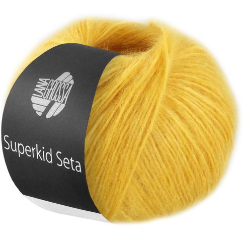 Superkid Seta - Mohair and Silk Tube Yarn Yellowe col.014 - 25g Skein by Lana Grossa