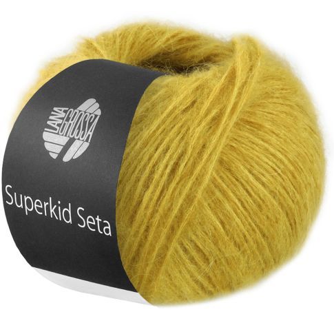 Superkid Seta - Mohair and Silk Tube Yarn Ochre col.015 - 25g Skein by Lana Grossa