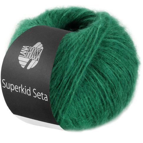 Superkid Seta - Mohair and Silk Tube Yarn Opal Green col.022 - 25g Skein by Lana Grossa
