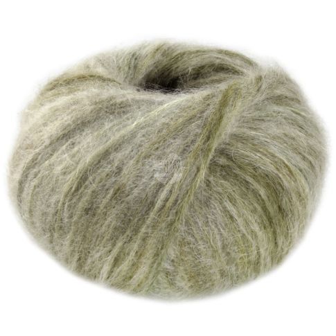 Superkid Seta - Mohair and Silk Tube Yarn Olive/Beige col.108 - 25g Skein by Lana Grossa