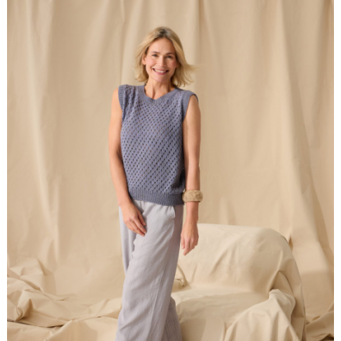 Sleeveless Top "Diversa" Size 48 - Knitting Pattern and Yarn Bundle by Lana Grossa (Classici 28 Design 17)