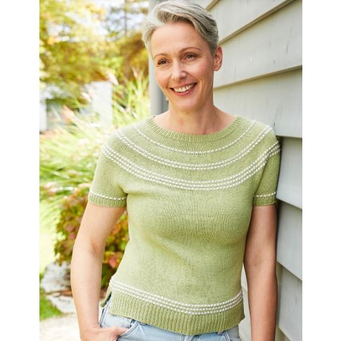 Top Down Shirt SOMMERSEIDE (Summer Silk) 48/50 - Pattern + Yarn Bundle - Landlust 03/24 Design 05 LANA GROSSA