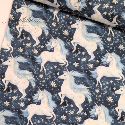 BOLT END - 160 CM - Jersey Knit - Unicorns in the wild