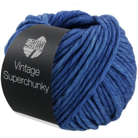Vintage Superchunky Merino Yarn Ink Blue Col. 504 - 100g by Lana Grossa 