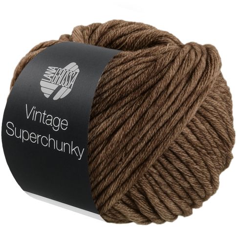 Vintage Superchunky Merino Yarn Dark Brown Col. 510 - 100g by Lana Grossa 