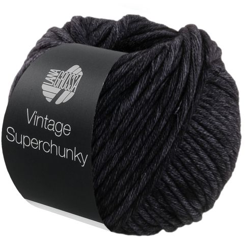 Vintage Superchunky Merino Yarn Charcoal Col. 511 - 100g by Lana Grossa 