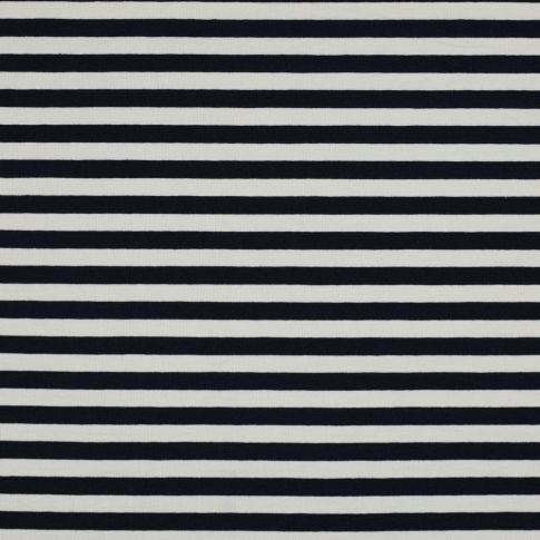 BOLT END - 115 CM - French Terry - Yarn Dyed Stripe - Navy /  Off White