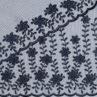 Cotton Poplin - Blue and White Stripes with floral border embroidery